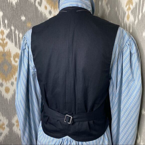 Ralph Lauren Collection ~ Black Wool Pinstripe Waistcoat Gilet Vest - Picture 16 of 16